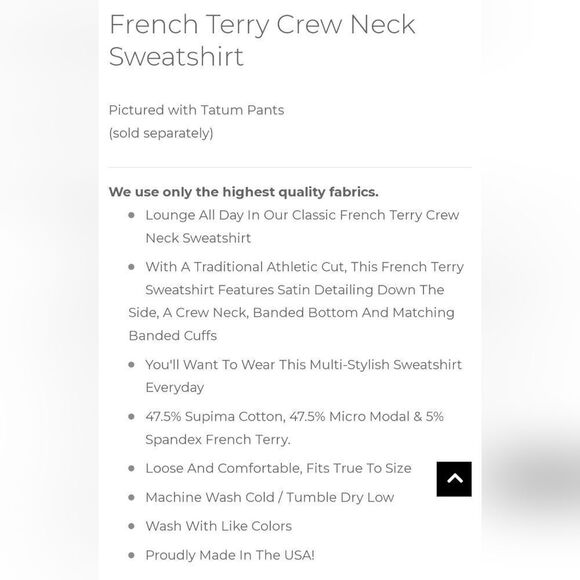 PJ Harlow Taylor Women's Gray French Terry Crewneck Sweatshirt Cozy Loungewear - Picture 15 of 15